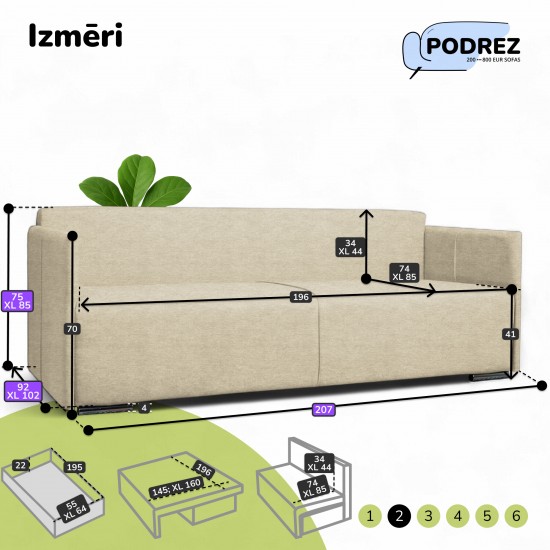 Sofa Bed Deka Divans Cream