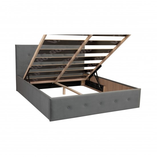 Bed with Storage Poga Light gray
