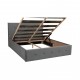 Bed with Storage Poga Light gray