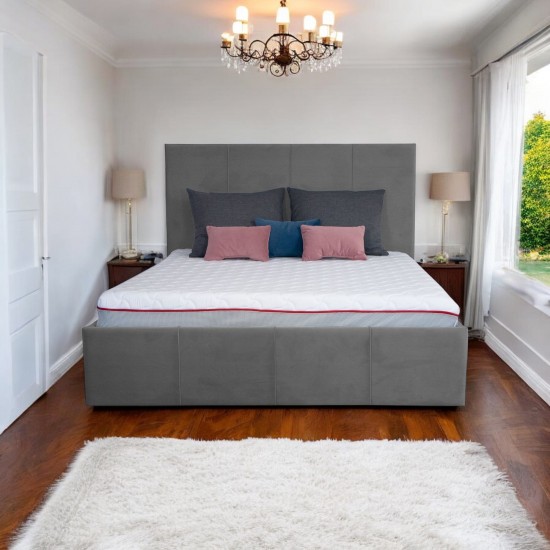 Bed with Storage Stef Light gray