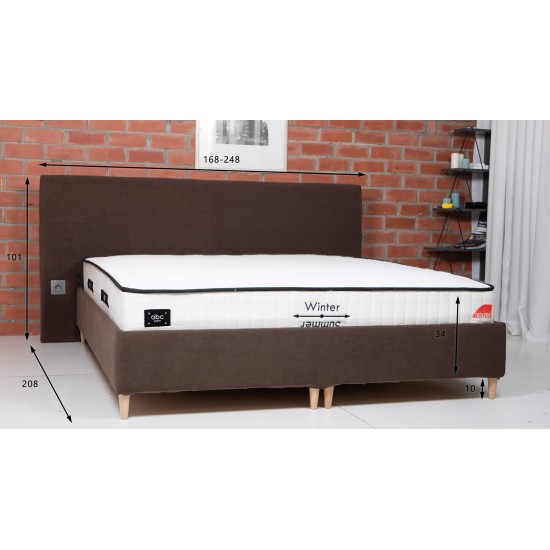 Bed with Storage Sandra Classic Brown
