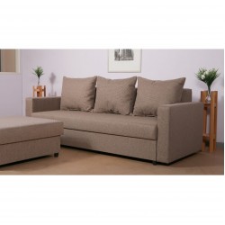 Komplekts Tiron (Dīvāns + Pufs) Gaiši pelēka