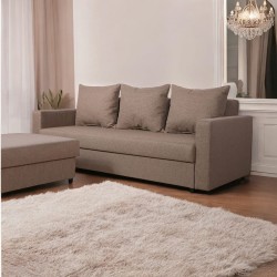 Komplekts Tiron (Dīvāns + Pufs) Gaiši pelēka