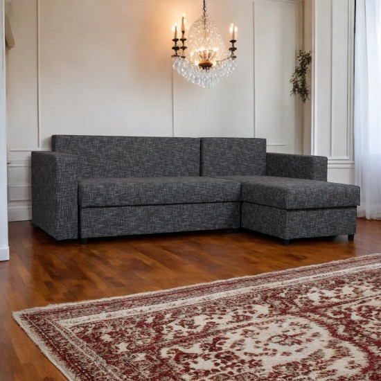 Stūra dīvāns Lugan Tumši pelēks