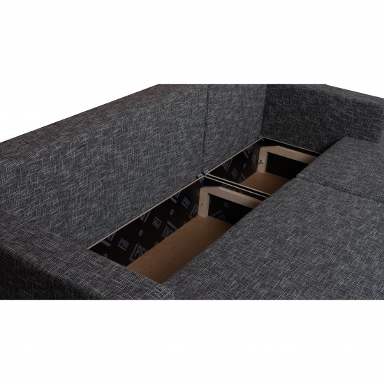 Stūra dīvāns Lugan Tumši pelēks