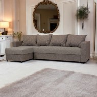 Stūra dīvāns Lugan+ Kombinēts gaišs+tumši bēšs