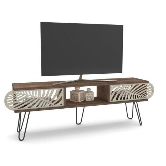 TV stand large ILLIA Walnut Black