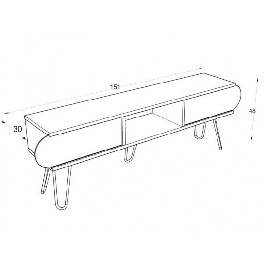 TV stand large ILLIA Walnut Black
