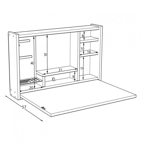Saliekamais tualetes galdiņš LEETA Balts