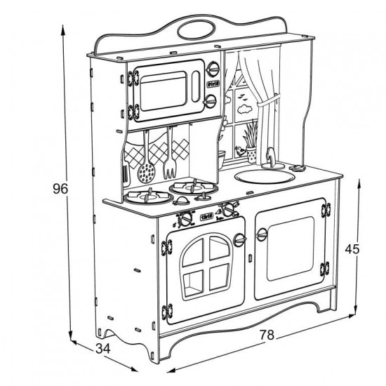 Bērnu virtuve MINI CHIEF Sonoma White