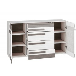 BLANCO 06 sniega priede/MDF jauna pelēka - kumode