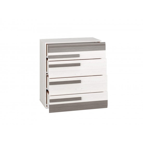 BLANCO 08 snow pine/MDF new gray - chest of drawers