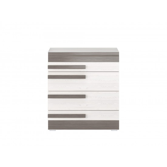 BLANCO 08 snow pine/MDF new gray - chest of drawers