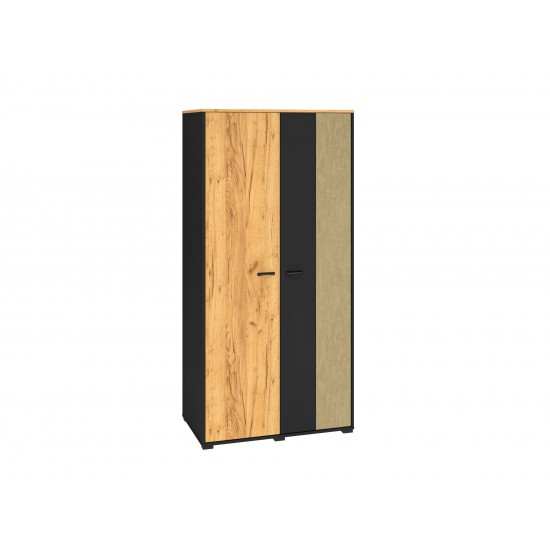 Colt 02 Gold craft oak/black - premium steel - 2D wardrobe