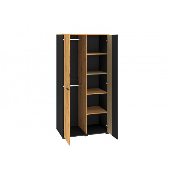 Colt 02 Gold craft oak/black - premium steel - 2D wardrobe