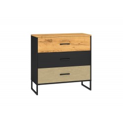 Colt 05 Gold craft ozols/melns-premium tērauda - 3S kumode