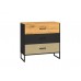 Colt 05 Gold craft oak/black-premium steel - 3S chest of drawers