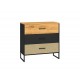 Colt 05 Gold craft oak/black-premium steel - 3S chest of drawers