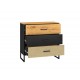 Colt 05 Gold craft oak/black-premium steel - 3S chest of drawers