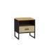 Colt 08 Gold craft oak/black-premium steel - bedside table