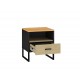 Colt 08 Gold craft oak/black-premium steel - bedside table