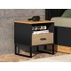 Colt 08 Gold craft oak/black-premium steel - bedside table