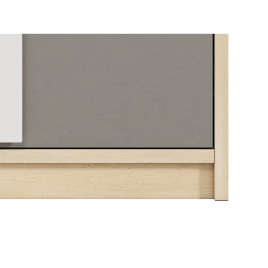 Drop 02-01 fjord beech-white/gray platinum - wardrobe