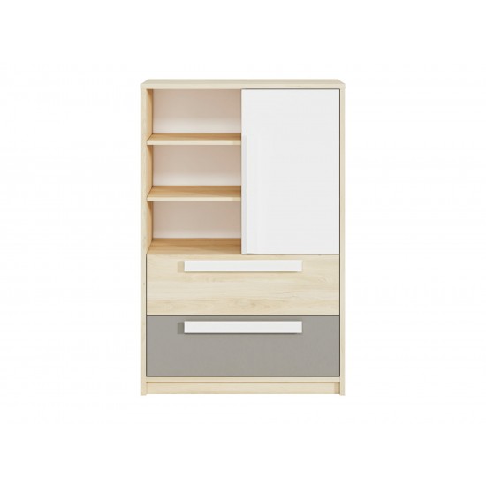 Drop 07-01 fjord beech-white/gray platinum - chest of drawers