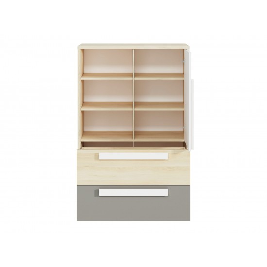 Drop 07-01 fjord beech-white/gray platinum - chest of drawers