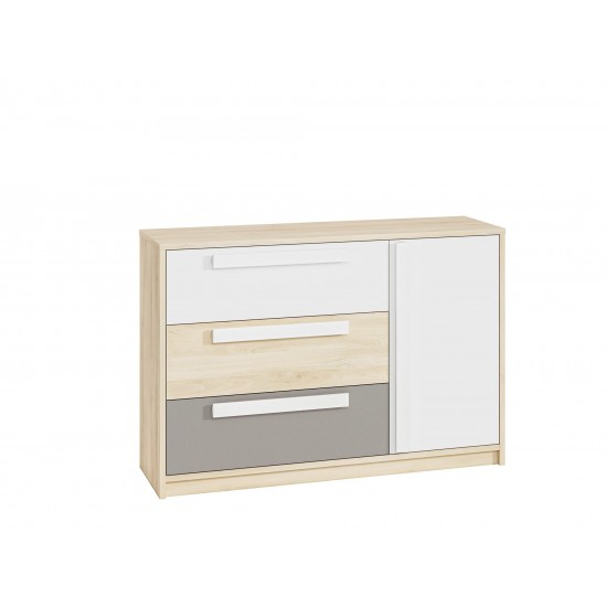 Drop 08-01 fjord beech-white/gray platinum - chest of drawers