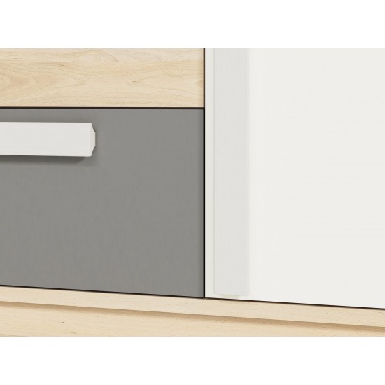 Drop 08-01 fjord beech-white/gray platinum - chest of drawers