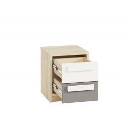 Drop 13-01 fjord beech-white/platinum gray - bedside table