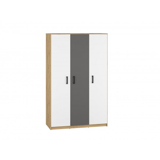 FINI 02 artisan oak body/white front/anthracite insert - wardrobe