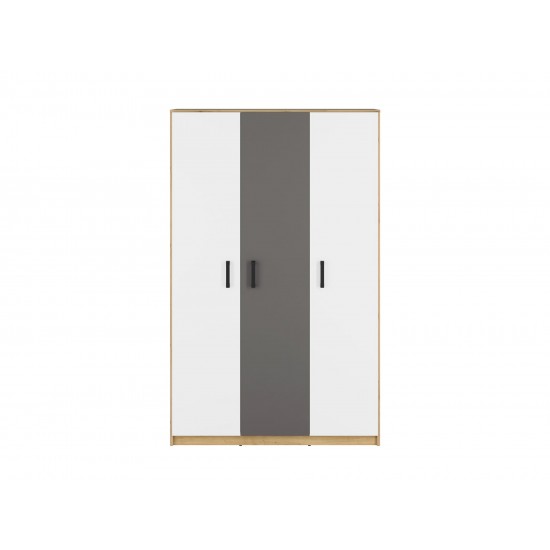 FINI 02 artisan oak body/white front/anthracite insert - wardrobe