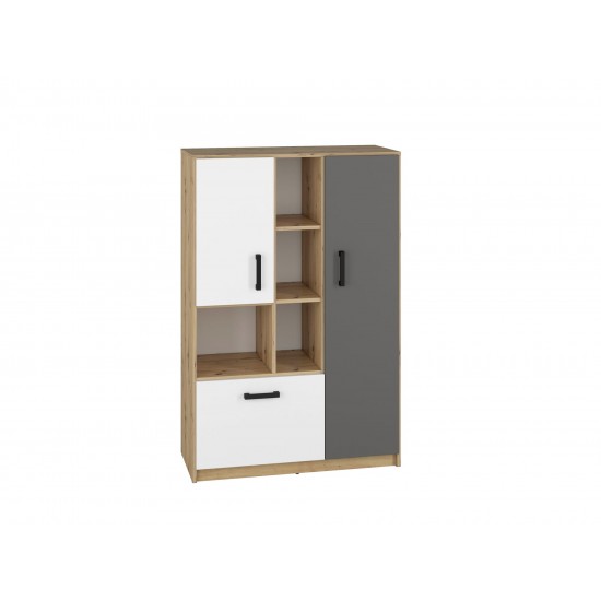 FINI 05 artisan oak body/white front/anthracite insert - shelf