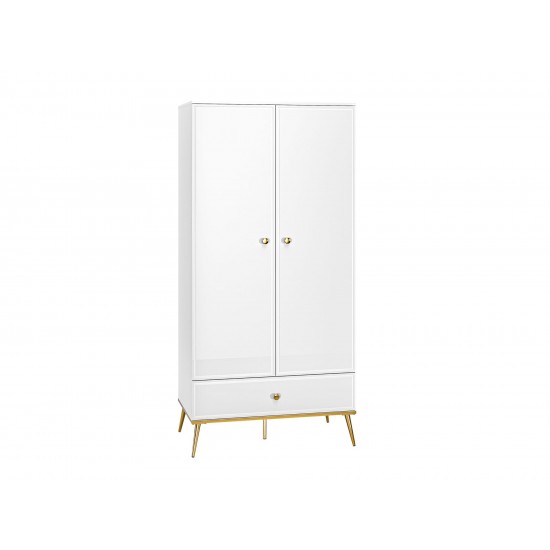 Goldin 01 Alpine white/Glossy white - wardrobe