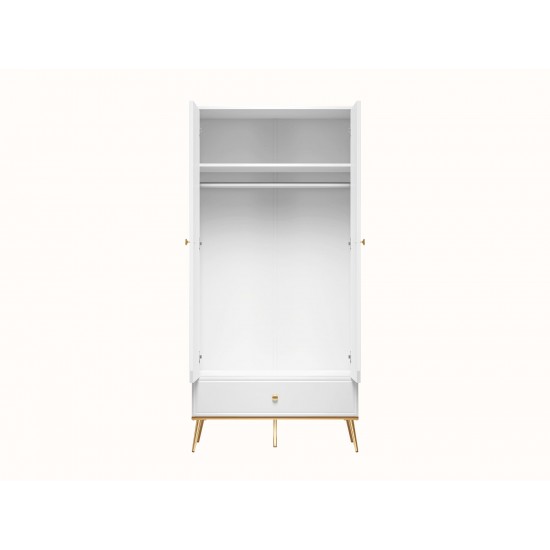 Goldin 01 Alpine white/Glossy white - wardrobe