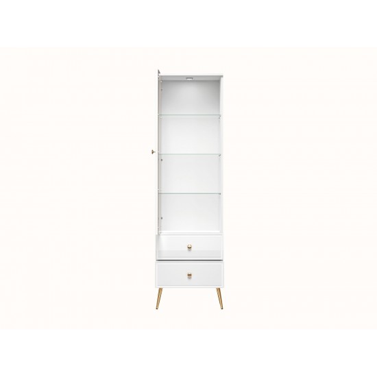 Goldin 02 Alpine white/White gloss - display cabinet
