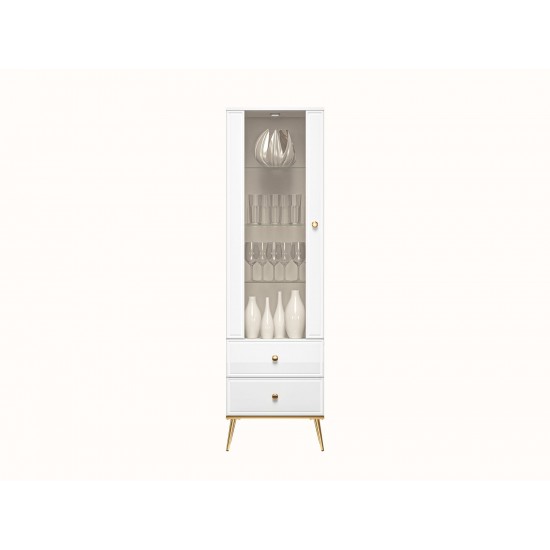 Goldin 02 Alpine white/White gloss - display cabinet