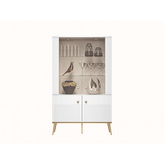 Goldin 03 Alpine white/White gloss - display cabinet