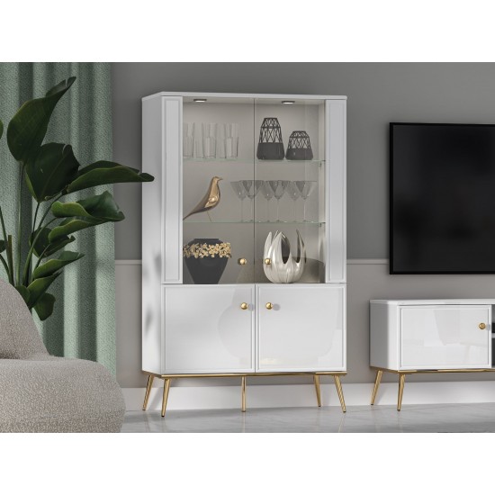 Goldin 03 Alpine white/White gloss - display cabinet