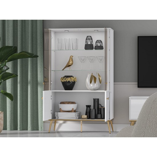 Goldin 03 Alpine white/White gloss - display cabinet