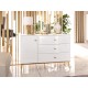 Goldin 05 Alpine white/White gloss - chest of drawers