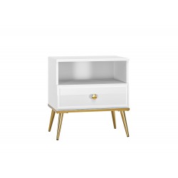 Goldin 07 Alpine white/Glossy white - bedside table