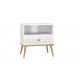 Goldin 07 Alpine white/Glossy white - bedside table Goldin 07 Alpine white/Glossy white - bedside table