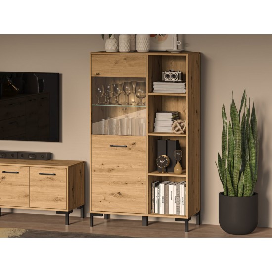 Nevio 19 Artisan oak - display cabinet