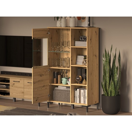 Nevio 19 Artisan oak - display cabinet