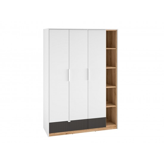 Torino 01 Alpine white/castello honey/graphite matt - wardrobe