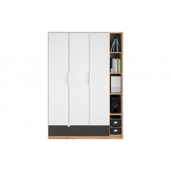 Torino 01 Alpine white/castello honey/graphite matt - wardrobe