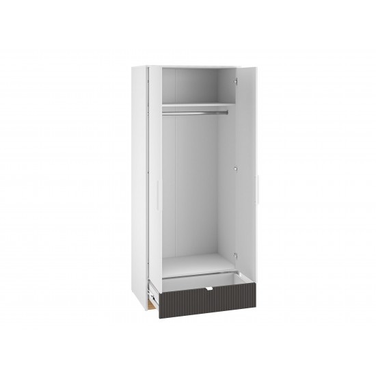 Torino 02 Alpine white/castello honey/graphite matt - wardrobe